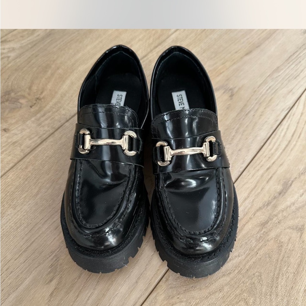 Steve Madden Black Leather Loafers